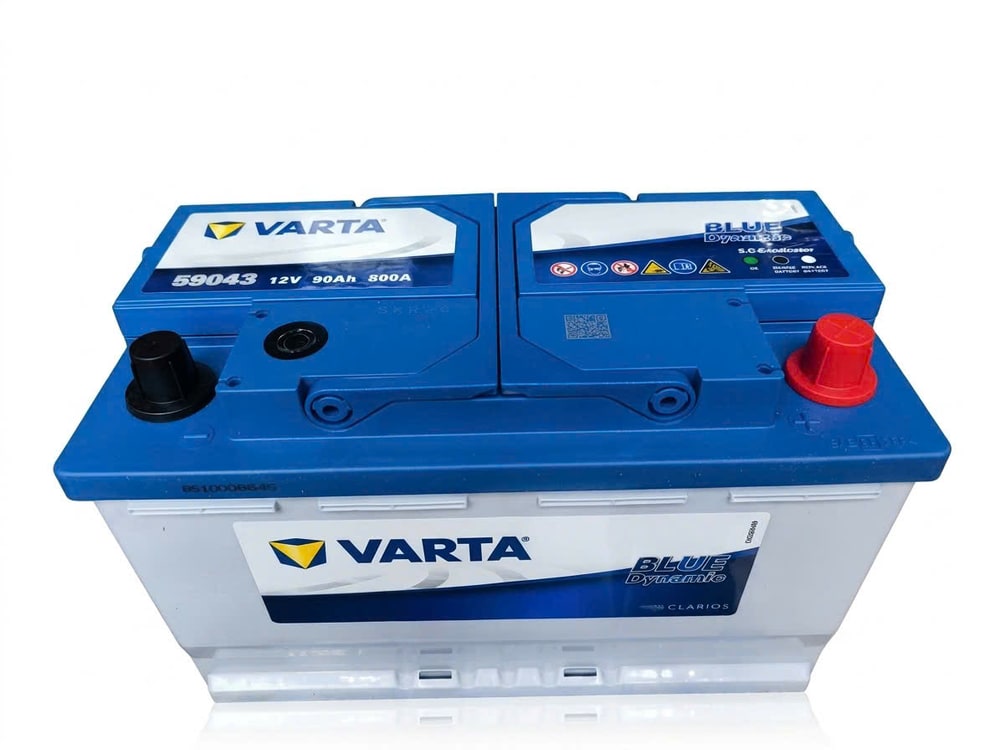 Ắc quy Varta Blue Dynamic 59043 chuẩn DIN 90, vỏ xanh trắng